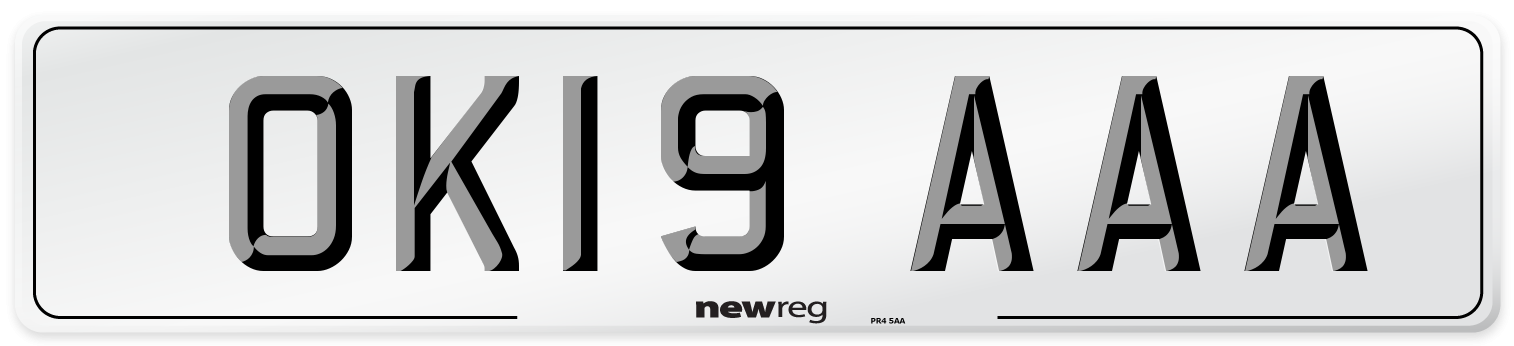 OK19 AAA Number Plate from New Reg